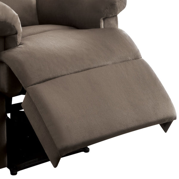 English Elm Arcadia Plush Microfiber Motion Recliner with Pillow-Top Arms, Smooth Latch Mechanism for Relaxation Light Brown 33 L x 31 W x 28 H B2726P256702