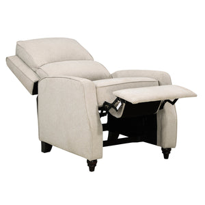 English Elm Beige Loveland Push-Back Recliner Chair with Textured Fabric, Dark Wood Legs, Transitional Comfort B011P395861