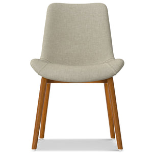 English Elm Loretta Mid-Century Dining Chair Set of 2 with Beech Wood Legs, Linen-Like Upholstery & Plush Comfort Brown B136P266934