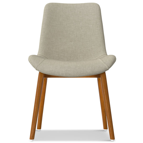 English Elm Loretta Mid-Century Dining Chair Set of 2 with Beech Wood Legs, Linen-Like Upholstery & Plush Comfort Brown B136P266934