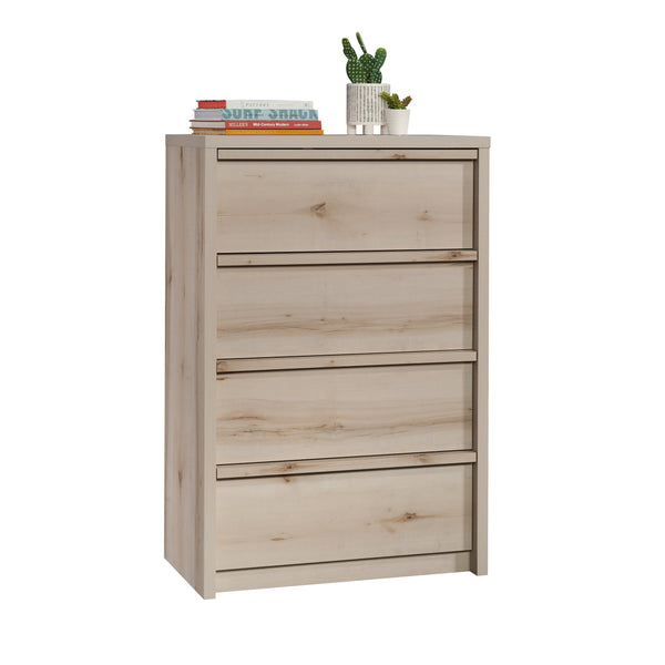 English Elm 4-Drawer Chest With Smooth-Glide Drawers - Contemporary Brown Finish For Stylish Storage Solutions B356P402814