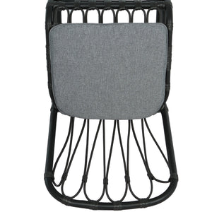 English Elm Christopher Knight Home® - Outdoor Hand-Woven PE Rattan Patio Dining Chairs Set of 2 with Iron Frame 400lb Capacity, No Assembly Required Black+ Gray N762P236169G