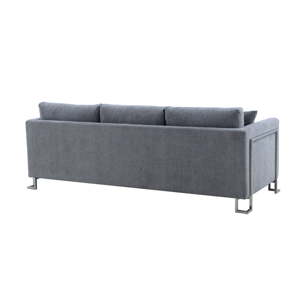 English Elm Kelora Gray Upholstered Sofa with Plush Foam Cushions, Seats 4, Durable Fabric, No Assembly Needed B2736P354333