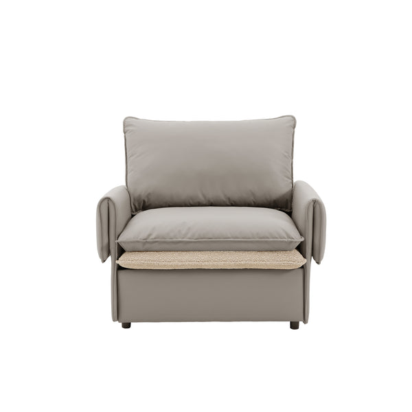 English Elm Modern Oversized Armchair - Stylish Accent Chair With Dual-Sided Upholstery For Living Spaces W2997P294039