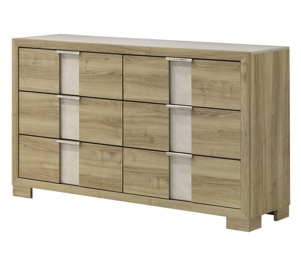 English Elm 1pc Tall Chest Five Drawer Wooden Bedroom Storage Cabinet with Metal Hardware and Sleek Profile Driftwood 59.88 L x 18.94 W x 37.48 H B2741P348928