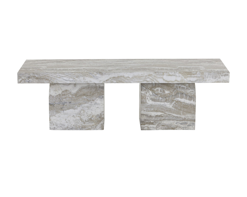 Sunpan Colohan Bench - Contemporary Marble-Look Design Crafted from Natural Concrete for Indoor & Outdoor Use