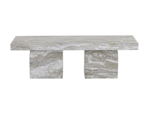Sunpan Colohan Bench - Contemporary Marble-Look Design Crafted from Natural Concrete for Indoor & Outdoor Use