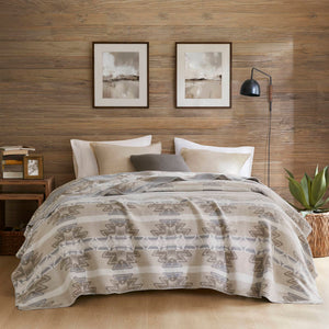English Elm 1-piece King Jacquard Cotton Blend Blanket Aztec Woven Soft Breathable Bedroom Layer Multi B035P437492