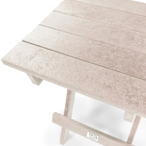English Elm Riverstone Recycled Hdpe Folding Outdoor Bistro Table Weatherproof Patio Balcony Ivory B2745P409707