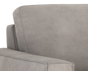 Sunpan Davilo Armchair - Luxurious Light Grey Italian Leather With Dark Beech Wood Legs For Ultimate Comfort Grey Leather 108994