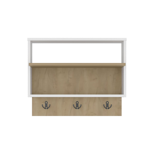 English Elm Aranjuez Slim Console Table White & Light Oak – Modern Open Shelf Storage, Space-Saving Entryway Solution B070P368074
