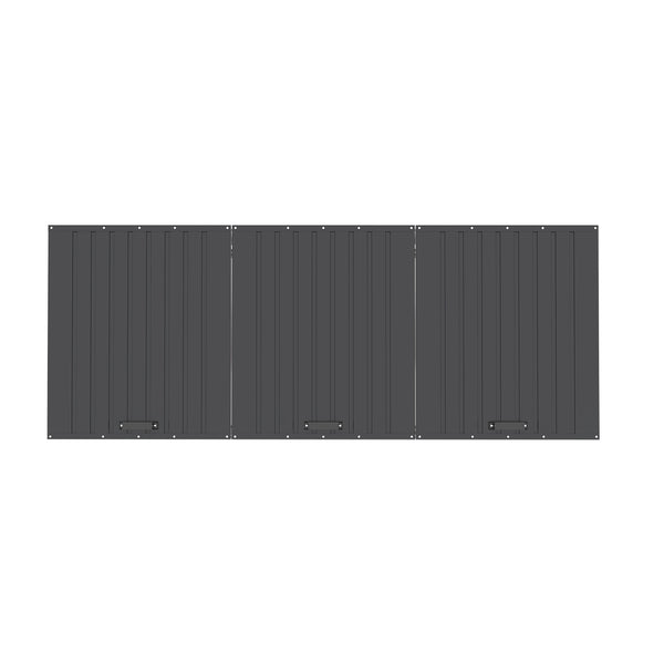 English Elm Garbage Bin Shed Galvanized Steel Enclosure Fits Three Cans with Lockable Waterproof Lid Dark Gray W1598P357716
