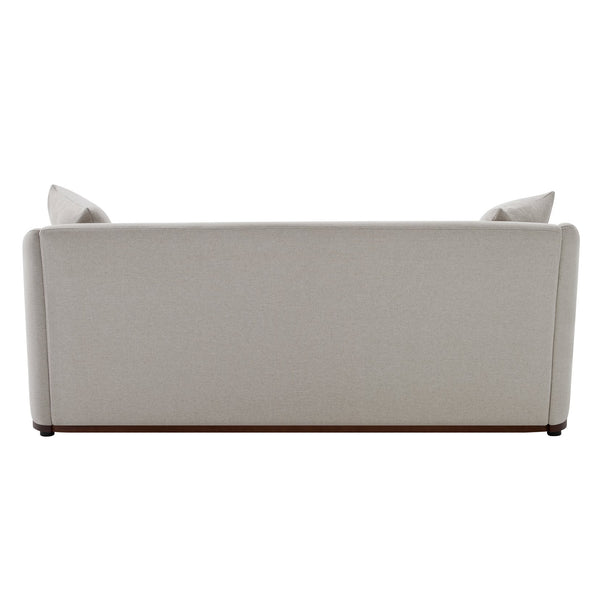 English Elm Modern Chenille Three Seater Sofa with Rubberwood Base and Wrap Around Arms for Living Room Grey N763S000110E