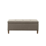 Madison Park Shandra II Transitional Tufted Top Soft Close Storage Bench FUR105-0042 Light Grey