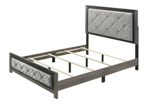 English Elm Jehoram Linen Upholstered Eastern King Bed with Lozenge Quilted Geometric Headboard B2726S00471