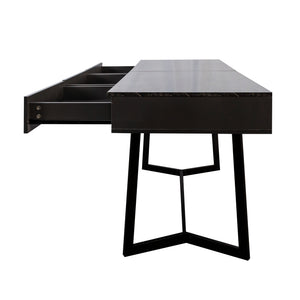English Elm Modern Black Elegant 70.87" Computer Desk with Y-Shape Metal Legs, Spacious Top for Work & Study W331P286651