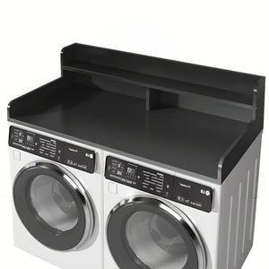 English Elm 2-Tier Washer and Dryer Countertop 54" x 27.5" Laundry Topper with 2.75" Guard – Durable Folding Station Black W3101P352112