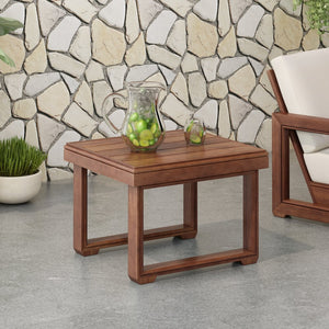 English Elm Christopher Knight Home® - WESTCHESTER Acacia Wood Outdoor Coffee Table with Rustic Slat Top and Durable Sled Legs, 38.5"W Mocha 23.5 L x 23 W x 7.75 H N776P301045M