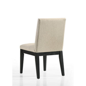 English Elm 19 Inch Solid Wood Dining Chairs Set of 2 with Cushioned Beige Upholstered Backrest B056P416830
