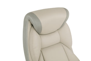 OSP Home Furnishings Exec Bonded Leather Office Chair with Lumbar Support Padded Arms and Ergonomic Tilt Taupe ECH17051-EC21
