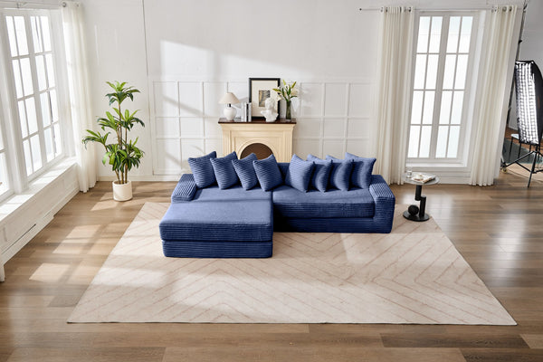 English Elm Convertible Floor Sofa Bed - Ultra-Soft Corduroy, Space-Saving Design For Small Spaces & Guests W2915S00073