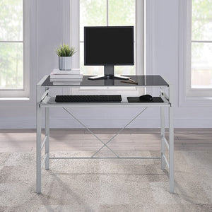 OSP Home Furnishings Zephyr Computer Desk Black/Silver