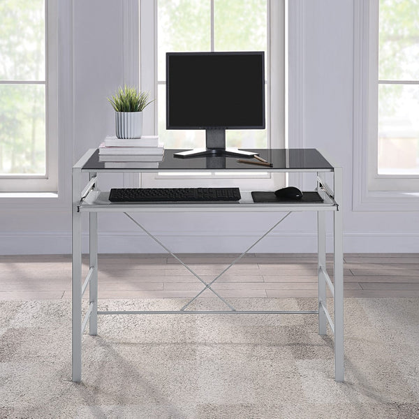 OSP Home Furnishings Zephyr Computer Desk Black/Silver