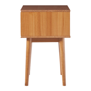 20" Atticus Solid Wood 1 Drawer Nightstand Caramel BR1DATTNSCA Walker Edison