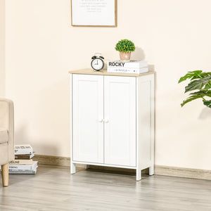 English Elm Homcom Modern Storage Cabinet With Adjustable Shelves, Stylish Double Door Cupboard For Any Space W2225P200527