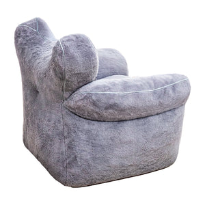English Elm Bean Bag Chair Faux Fur Heart Shaped Backrest Foam Lounge Seat for Bedroom W2510P465459