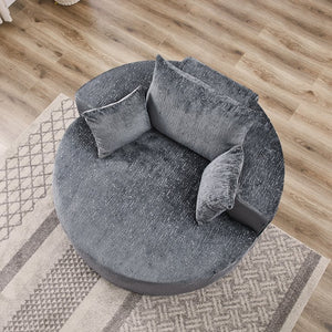 English Elm 55'l Chenille Sleeper Accent Chair Fluffy Cloud Design for Bedroom or Lounge W834P431155
