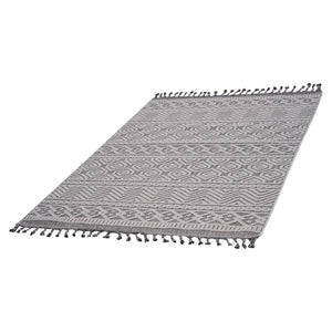 English Elm Loom Modern Grey/White Geometric Indoor/Outdoor Area Rug – Durable, Soft, Easy-Care & Family-Friendly B335P289581