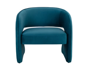Sunpan Rosalia Contemporary Lounge Chair - Plush Curves and Defined Piping for Stylish Comfort in Any Space Timeless Teal