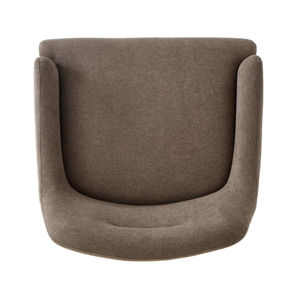 English Elm Modern Chenille Armchair with Curved Back Gold Legs Plush Accent Seat for Any Room Brown N763P360684D
