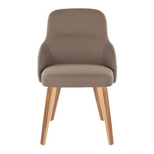 English Elm Chair Set of 2 Zebra Wood Grain Faux Leather Padded Dining Seating Contemporary B202S02127