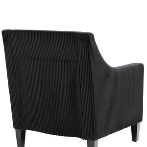 English Elm COOLMORE Modern Accent Chair with Plush Corduroy Upholstery, Solid Wood Frame and Two Pillows Black W395P195364