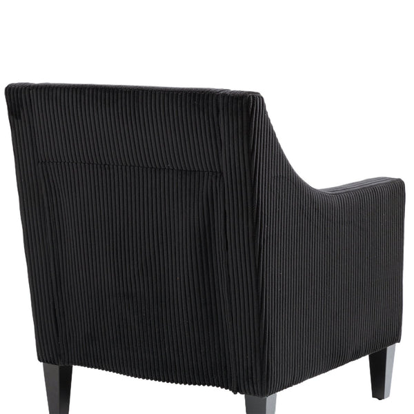English Elm COOLMORE Modern Accent Chair with Plush Corduroy Upholstery, Solid Wood Frame and Two Pillows Black W395P195364