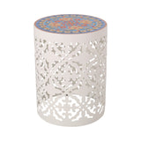 Christopher Knight Home® - Noble House - Castana Outdoor Lace Cut Side Table with Tile Top