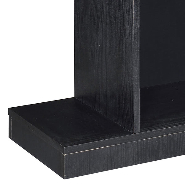 English Elm Black 2-shelf Sofa Table with Spacious Top and Open Storage Shelves, Contemporary Black Console B062P186477