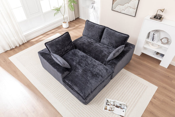 English Elm 103" Cloud Sectional Couch - Modern L-Shape Chaise Sofa With Compressed Memory Foam & No Assembly! W1170S00042