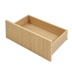 English Elm Modern Six Drawer Dresser with Wave Panel Fronts Handleless Design for Bedroom Natural W409P371357