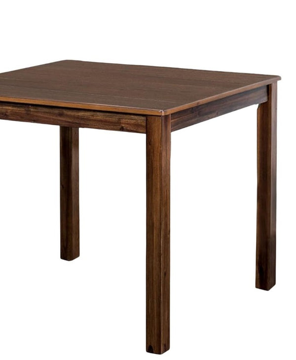 English Elm Transitional Counter Height 3pc Dining Set with USB Charging, Storage Shelves & Padded Seats Walnut 42 L x 41 W x 13 H B2741P381507