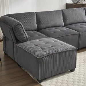 English Elm United We Win U-Shaped Modular Sectional Sofa - 6-Seat Reversible Chaise For Stylish Living Rooms W1568S00157-GIGA