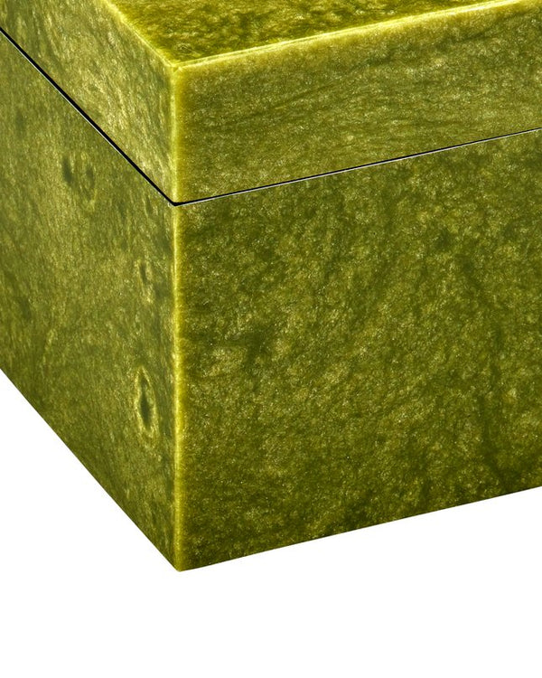 Currey & Company Rina Box: Elegant Decorative Storage With Mesmerizing Organic Patterns For Your Cherished Items Green Composite ,Engineered Wood 1200-1024-currey-company