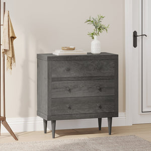 English Elm Christopher Knight Home® - NORDIC Mid-Century 3-Drawer Chest with Faux Wood Finish, Rubberwood Legs and Sleek Storage Appeal Grey 71144.00GRY