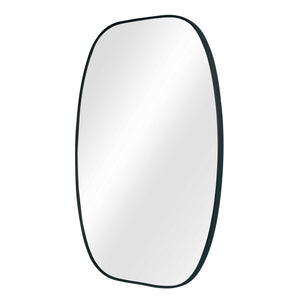 English Elm 30x40 Oval Wall Mirror Slim Metal Frame Distortion Free Glass Bathroom Entryway Accent Black W2203P476481