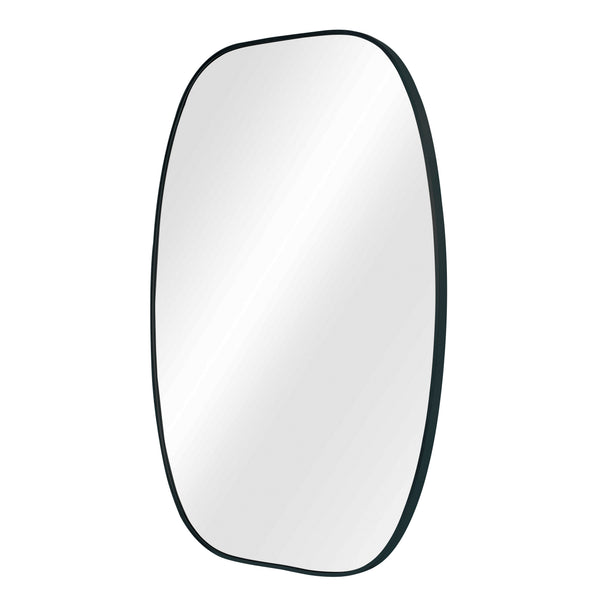 English Elm 30x40 Oval Wall Mirror Slim Metal Frame Distortion Free Glass Bathroom Entryway Accent Black W2203P476481