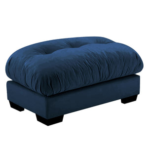 English Elm Milano Modular Velvet Sofa Sectional with Bolster Arms for Modern Living Rooms Blue W714P293430