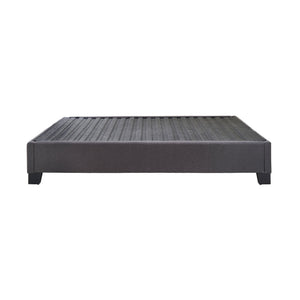 English Elm Modern Low Profile King Platform Bed Base Upholstered in Soft Polyester Fabric Grey B108P468538