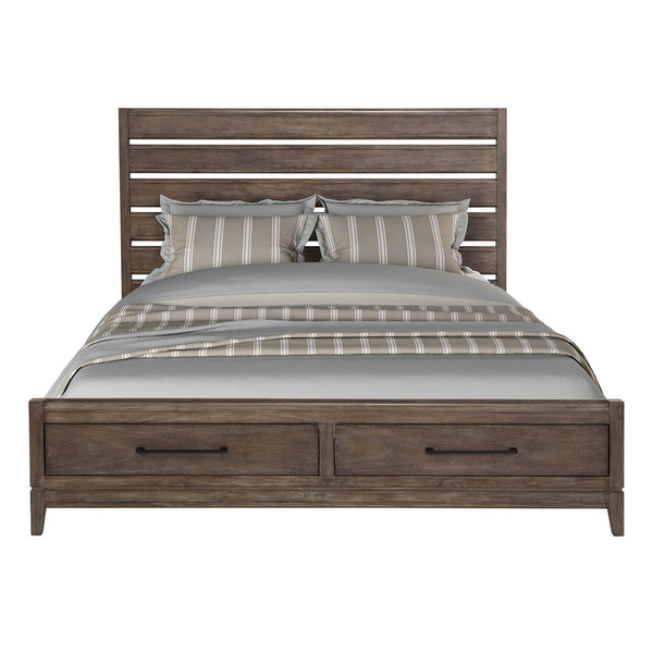English Elm Montrose Queen Storage Bed with Usb Ports Poplar Wood Slatted Headboard Modern B108S00049